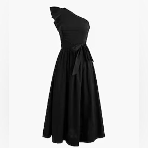 J. Crew factory black One-shoulder midi dress - Picture 5 of 7